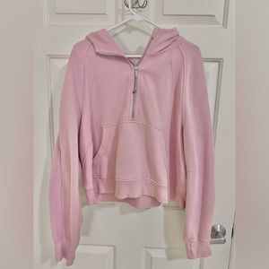 Lululemon Oversized Half Zip Scuba in Pink Peony
